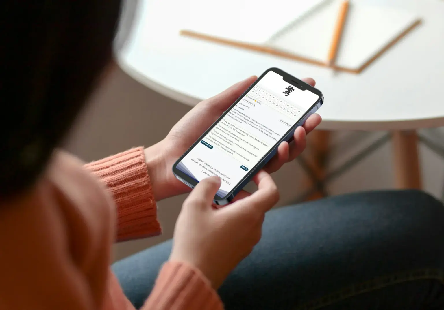 Candidate using CEH Exam on mobile
